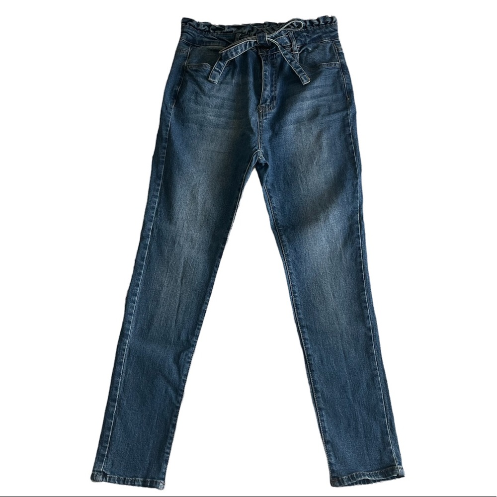 Ruffled Mid/High Rise Black Label c’estoi bow tie jeans